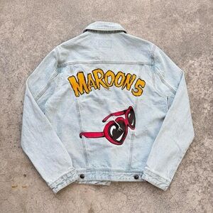 MAROON 5 Embroidered Light Wash Denim Jacket